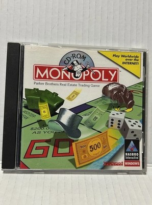 Monopoly Windows Version PC CD-ROM Game - 1996 Hasbro Interactive (CRACKED CASE)