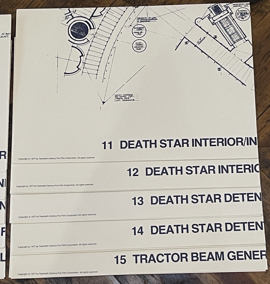 Original STAR WARS BLUEPRINTS 1977 Complete Set Vintage Prints 15 Pieces w/case