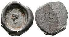 Roman Emperor Portrait Impression On Lead, 1860-1880, British Museum Provenance