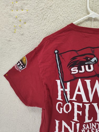 Saint Josephs University Hawks NCAA March Madness Champion Red Men Shirt Large - Picture 13 of 18