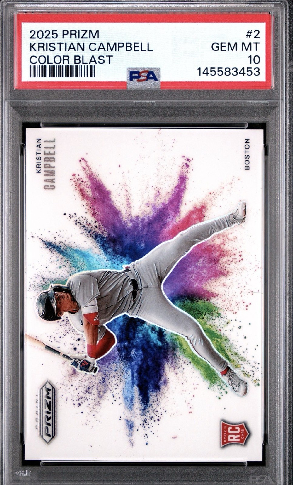 2025 Panini Prizm Color Blast Kristian Campbell #2 PSA 10
