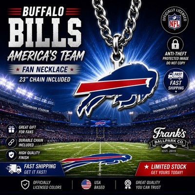 Buffalo Bills ~ NFL Pendant & 20  chain ~ New in Bag ~ NFL Licensed