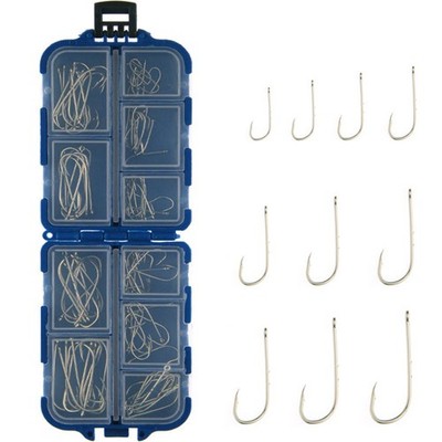 100 Pcs Fishing Set Carbon Steel Single Fishing Hook Tool Accessories