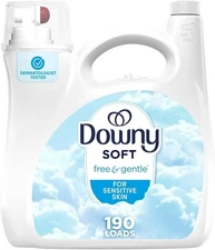 Downy Soft Free & Gentle HE Liquid Fabric Conditioner Softener, 190 Loads