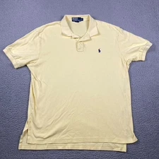 VTG Polo Ralph Lauren Polo Shirt Men's Large Solid Yellow
