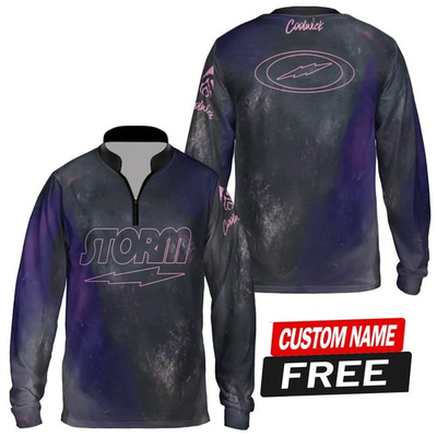 #ad #ad Custom Name Storm Typhoon Long Sleeve Zip Bowling Jersey Gifts USA Size $37.99