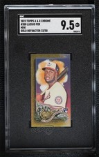 2022 Allen & Ginter Chrome Mini Gold Refractor 33/50 Lucius Fox #300 SGC 9.5 9hx
