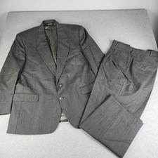 John Alexander Suit Mens 46R x 41W Gray Worsted Wool Pinstripe 2pc Blazer Pants