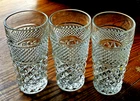 3 Vintage  Wexford Clear 16 Oz Iced Tea Tumblers Glasses 3 Anchor Hocking 6 1/4"