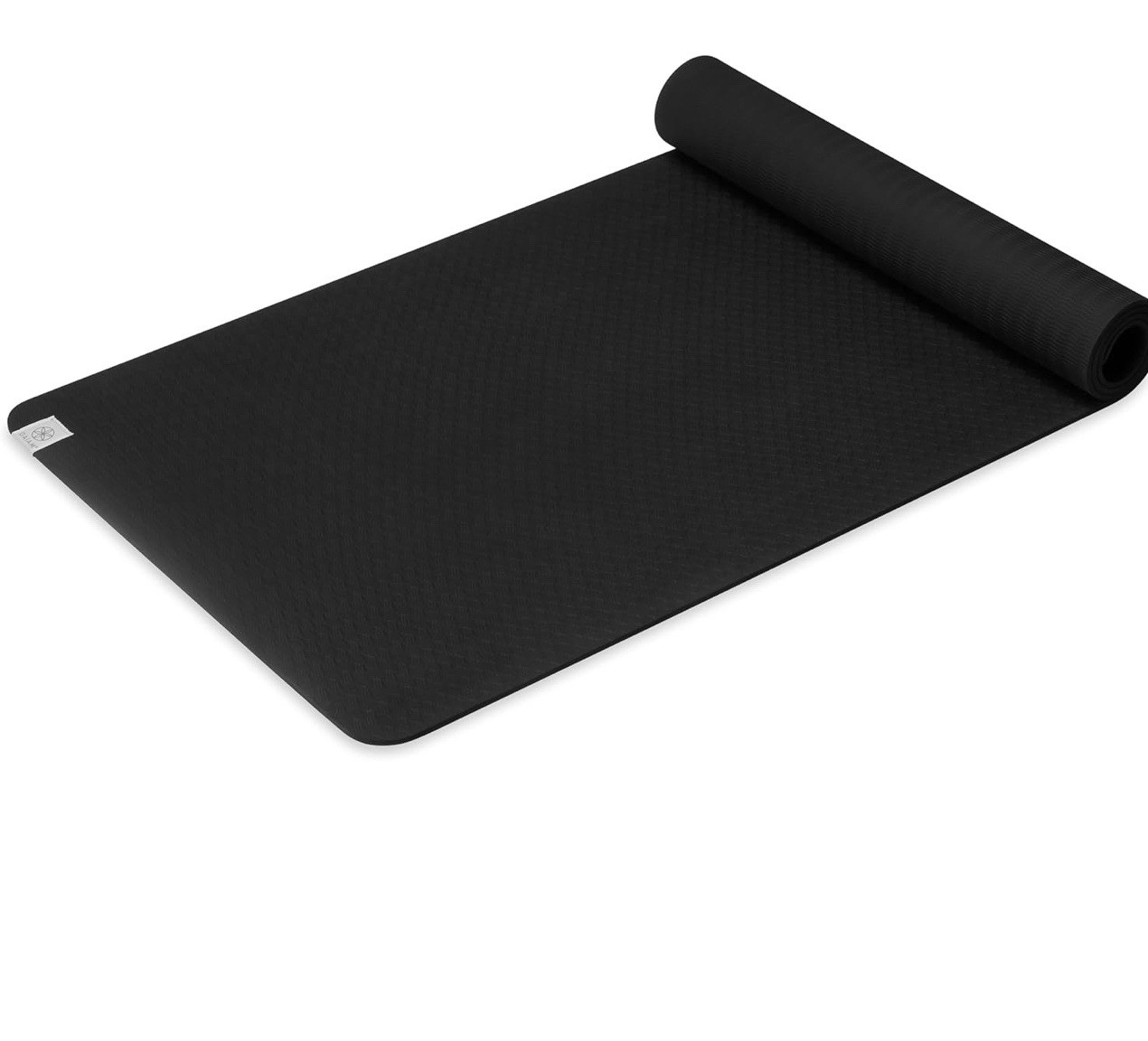 Gaiam Premium 6mm Non-Slip Solid Black Yoga Mat for Exercise & Fitness