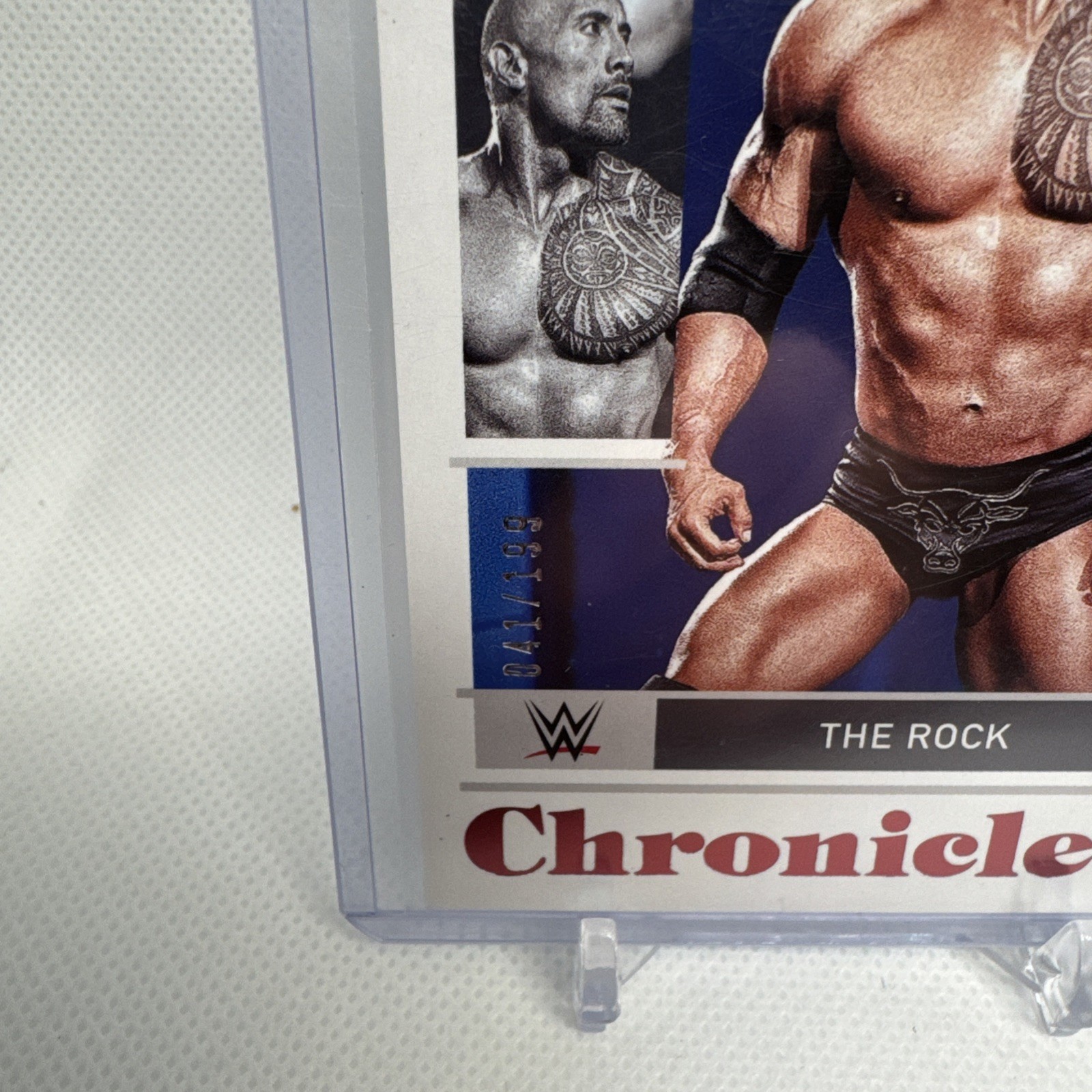 2022 Panini Chronicles WWE - The Rock #83 Red /199 Dwayne Johnson view 2