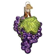 Old World Christmas GRAPES (28136) Glass Ornament w/ OWC Box