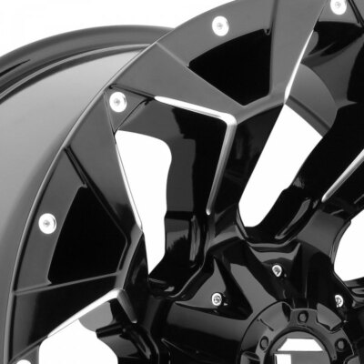 20X10 FUEL ASSAULT GLOSS BLACK WHEELS RIMS 8x180 2500 3500 HD DEEP