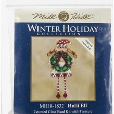 Winter Wonderland Beaded Cross Stitch Ornament Kit - Holli Elf 2018 Holiday Edit