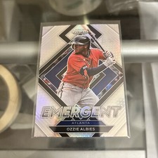 2022 Panini Prizm Baseball Ozzie Albies Emergent Silver Holo Braves