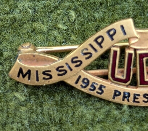 VINTAGE UDC MISSISSIPPI DIVISION PRESIDENT'S PIN 1955-1957 ROLLED GOLD OOAK RARE - Picture 2 of 8