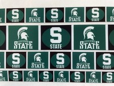 Michigan State green white helmet Grosgrain ribbon 5/8" 7/8" 1" 1.5" 3/8"