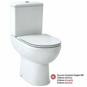 Encore Comfort Height Toilet Wc Inc Cistern Soft Close Seat