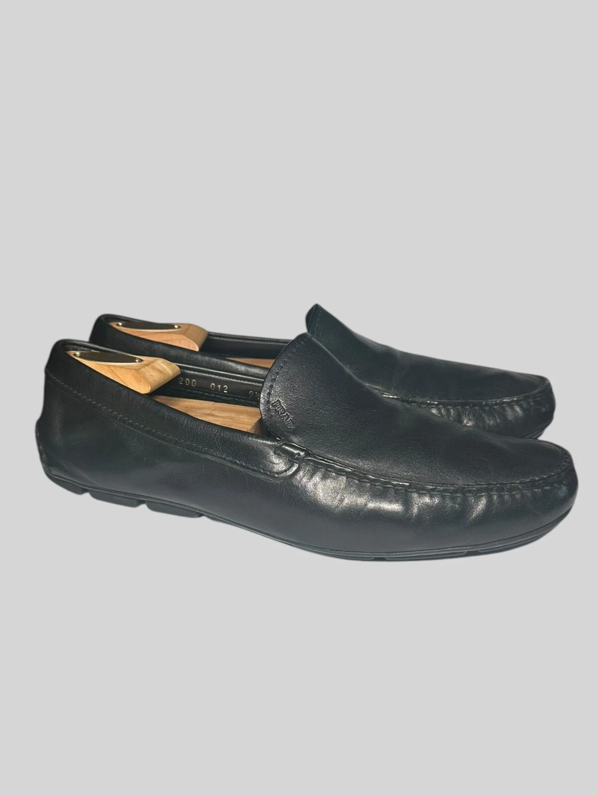 Mocassini mocassini PRADA da uomo in pelle mocassini slip on scarpe da guida taglia 9 5 neri