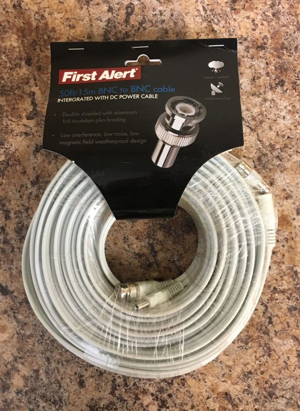 First Alert 50 ft. BNC Coax Video and DC Power Cable for Sec