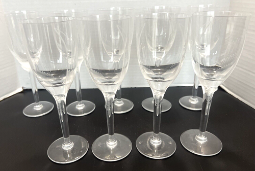 LALIQUE ANGE Kristall 8" Sektflöte Gläser Art Deco 9er Set