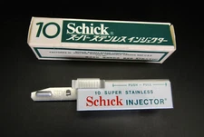 SCHICK VTG INJECTOR 10 BLADE DISPENSER JPN MARKET Made In Canada UNUSED COND.#23