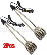 (2) 110V-1350W Water Heater Portable Electric Immersion Element Boiler Travel