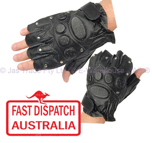 black biker gloves