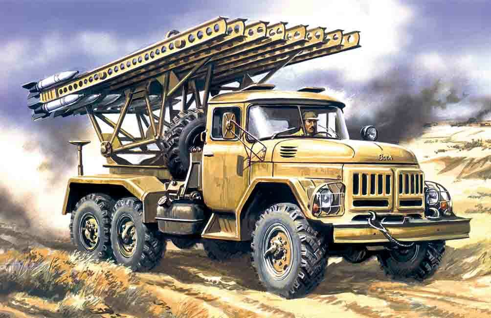 Bm-13-16, Multiple Launch Rocket System On Zil-131 Base 1:72 Plastic Model Kit