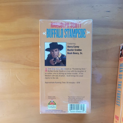 3 RANDOLPH SCOTT VHS-NEW / Man of the Forest - Rage at Dawn - Buffalo Stampede - Picture 4 of 8