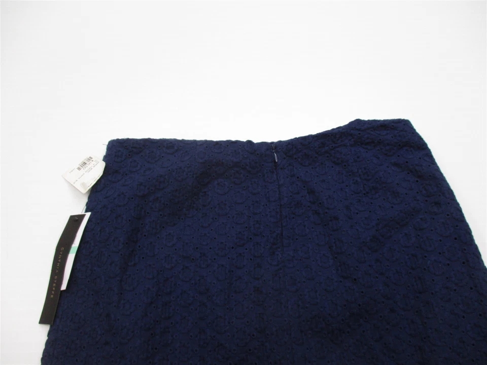 Nueva falda azul crochet 100 % algodón recta para mujer talla 8 CYNTIA STEFEE Foto 4 de 4