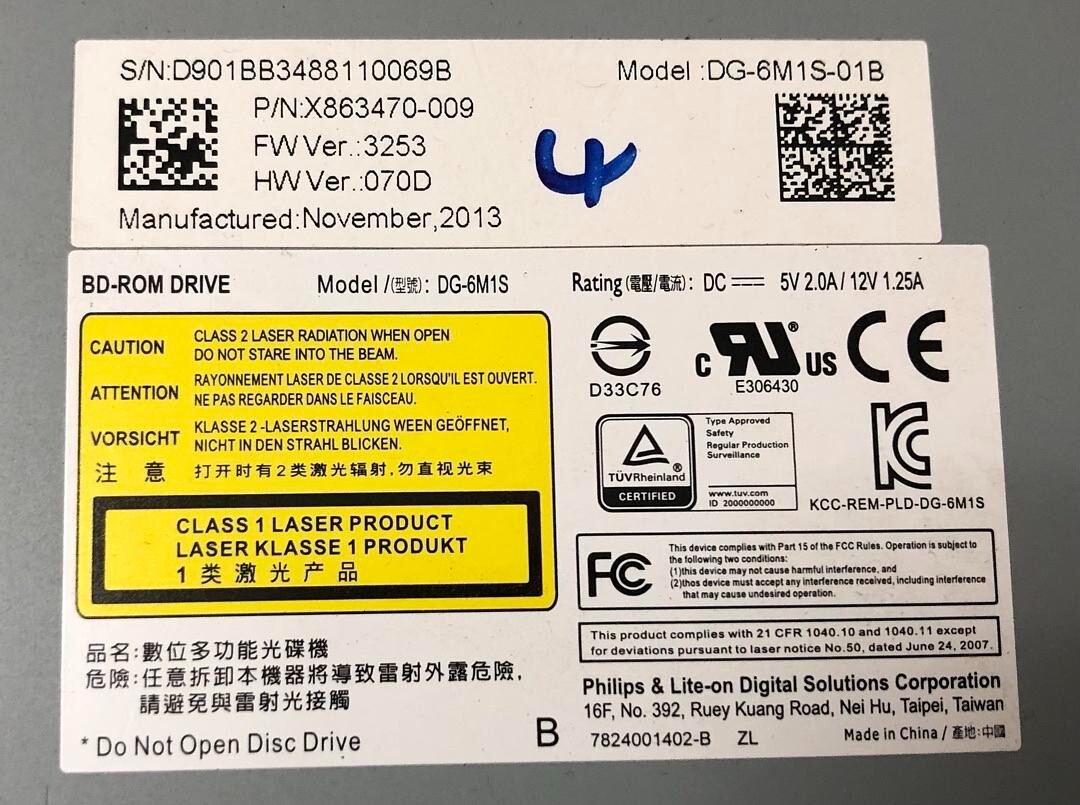 OEM Microsoft Xbox One Fat Model 1540 BLU-RAY DISC DRIVE BD-ROM