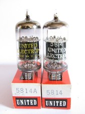 2 matched 1960s RCA/United 5814A 12AU7 ECC82 Tubes - Hickok TV-7B tested