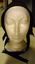 GENUINE AMISH BLACK 15 1/2 '' OUTER BONNET W/ TIES GIRLS 5 3/4'' D HANDMADE