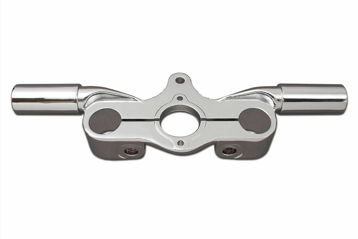 Spring Fork Top Triple Tree Inline Chrome for Harley Davidson by V