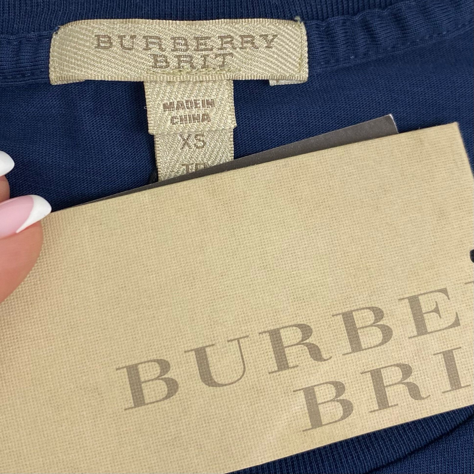 Burberry T-shirt Cotton Crew Neck Blue Tunworth Size XS EU46  UK/US36 image 4