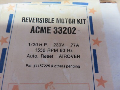 Acme 33202 Motor Kit Universal Ice machine Motor Replacement