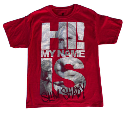 Eminem Merch Felpa Eminem Eminem T-Shirt Medium Red Hi My