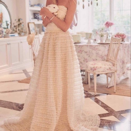 NWT LoveshackFancy Haisley Dress Bridal Wedding Strapless Gown Tulle