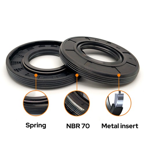 Metric NBR Oil Shaft Seal Dust Grease Seal TC Double Lip w/ Spring ID 20-25mm - Picture 3 of 6