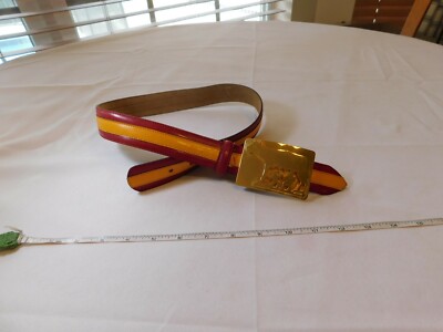 Moschino belt VINTAGE gold cow bear people gold yellow red 
