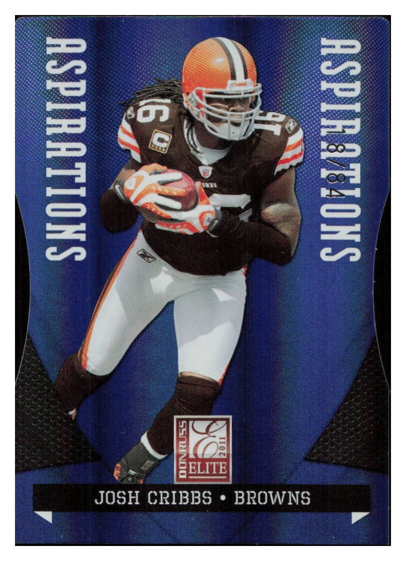 G557 JOSH CRIBBS 2011 DONRUSS ELITE ASPIRATIONS BLUE DIE-CUT /84 BROWNS #24