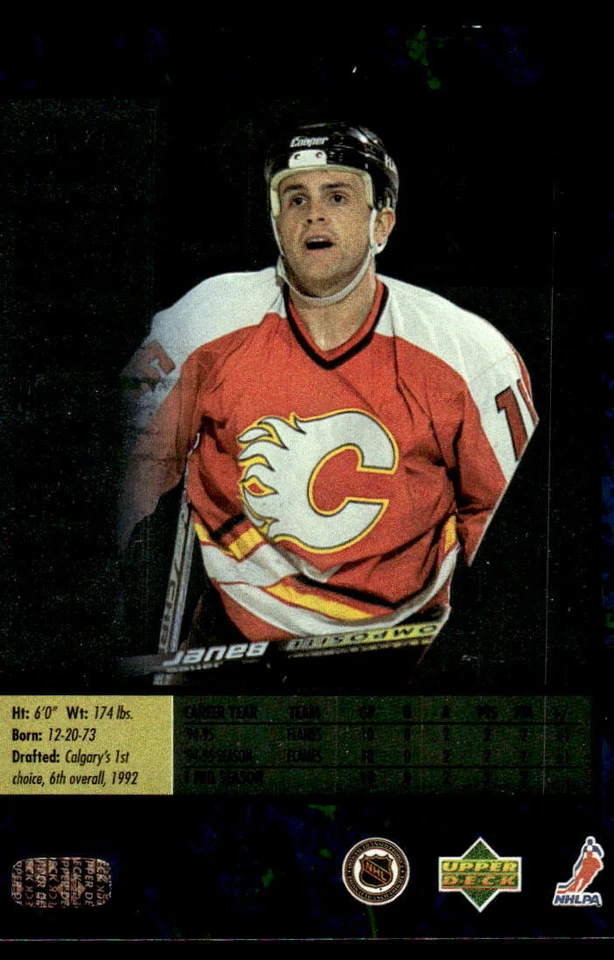 1995-96 SP #17 Cory Stillman Calgary Flames Hockey Card - Image 2 of 2