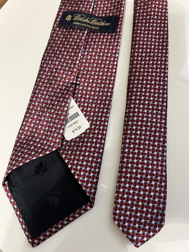 Cravatta Brooks Brothers rossa/blu nuova - Foto 4 di 5