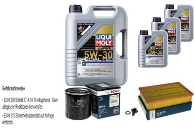 BOSCH Inspektionspaket 8L Liqui Moly Special Tec F 5W-30 für Ford Transit Bus