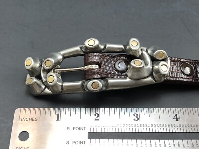 Pewter Lizard Geiko Belt Buckle By Fahrenheit New York Fahrenheit | Accessories | Fahrenheit New York Belt Large  main image 4