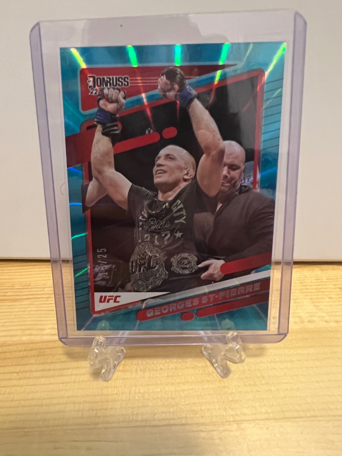 2022 Panini Donruss UFC GEORGES ST PIERRE TEAL HOLO LASER /25 O7428