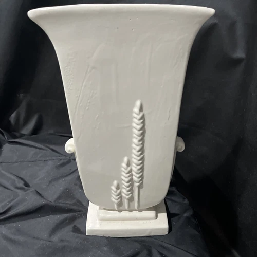 vintage unmarked pottery vase mccoy weller matte ivory 12 in
