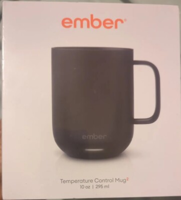 Ember 10 Ounce Ceramic Temperature Control Smart Mug Black SEALED free shpg 