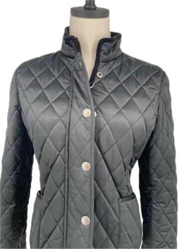 Coach Women’s Black Quilted Polyester Jacket with Scarf Print Lining Size S - Picture 3 of 13